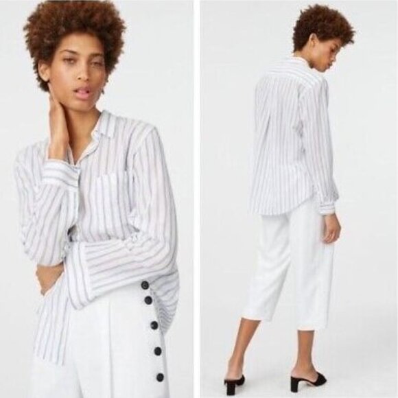 Club Monaco Striped Claudia Button-Up Shirt - Picture 2 of 8